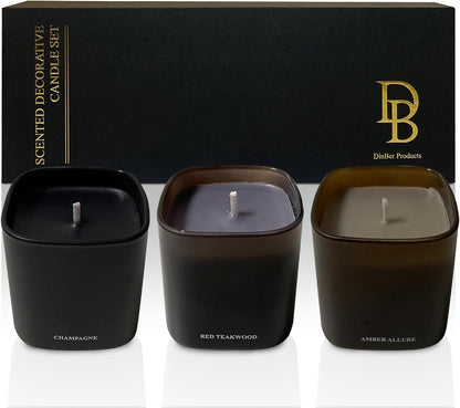 Candle Gift Set ??3 Scented Soy Candles, Clean Burn 50+ Hrs ??Flower-Inspired Scents: Amber, Red Tea Wood, Champagne ??Bulk Set for Women Giftset, 9.8oz Each, Gift Idea for Women, Home Decor, Birthday