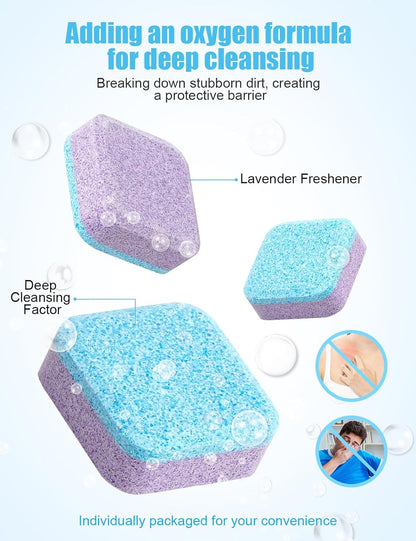 Washing Machine Cleaner Tablet : 12pack/6 Month Supply, washer cleaner table for laundry,top loader,front load or HE washing machine, effective deep cleaner, descaler, remover(Lavender)