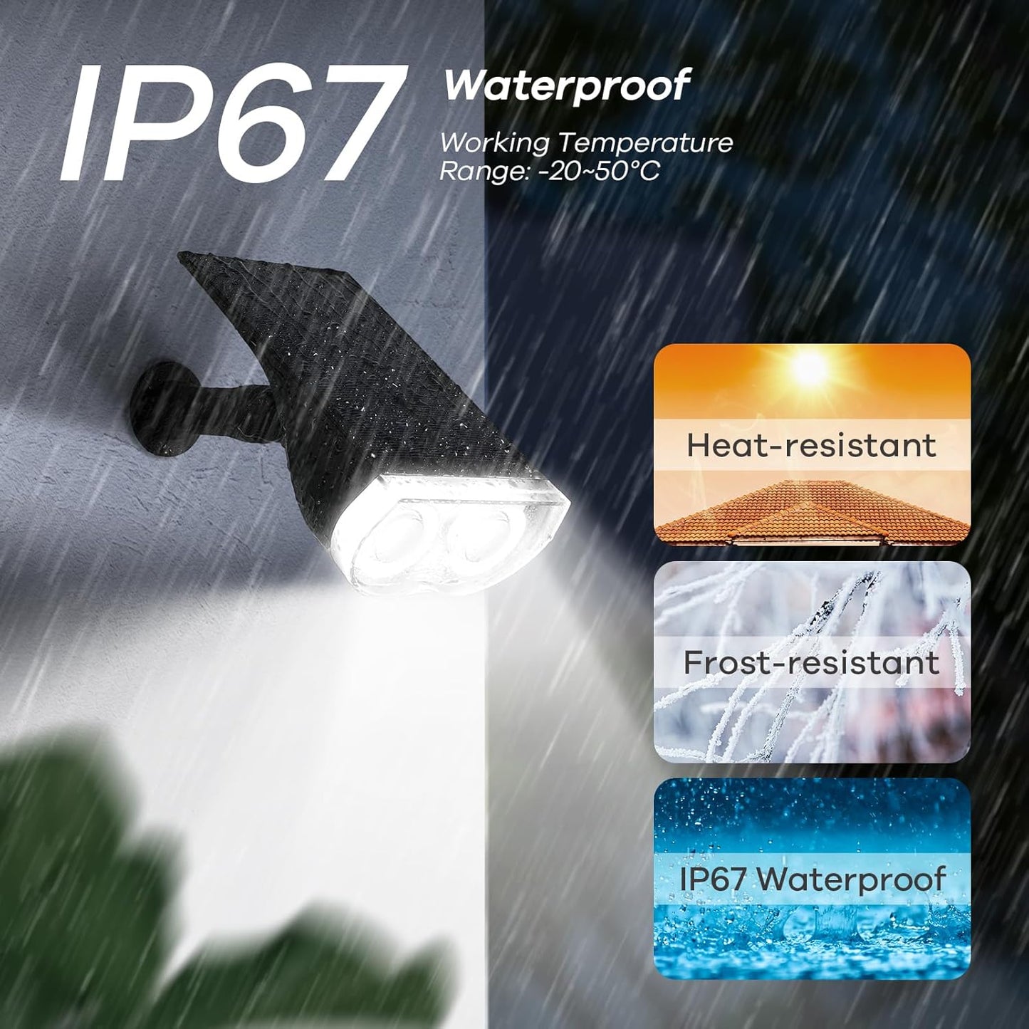 Linkind Solar Lights Outdoor Waterproof IP67, StarRay Dusk-to-Dawn Outdoor Solar Lights, 3 Lighting Modes Solar Spot Lights Outdoor for Garden, Yard, Landscape (Daylight, 6 Pack)