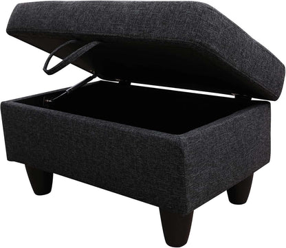 Ottoman Rectangular Storage Ottoman Bench, Footrest Stool Footstool with Lid for Living Room, Bedroom, Entryway, Brown, 28.5"x19"x17.5"