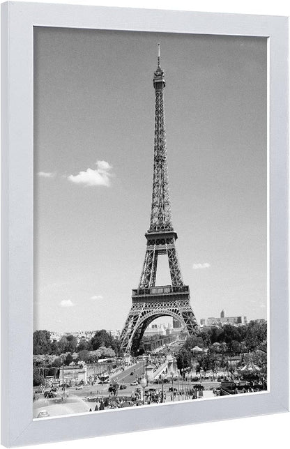 VCK Poster Frames 13x19 White 3 Pack, Solid Wood Picture Frames for Wall Mounting Hanging Art and Puzzle Frame