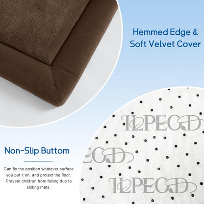 Baby Play Mat for Floor Tummy Time Mat Nursery Rug Muscle Mat Area Rug Playroom Rug Tatami Mat 6'7"x6'7" Memory Foam 1.3" Thick Crawling Mat for Babies,Toddlers, Infants, Kids,Floor Mat,Coffee