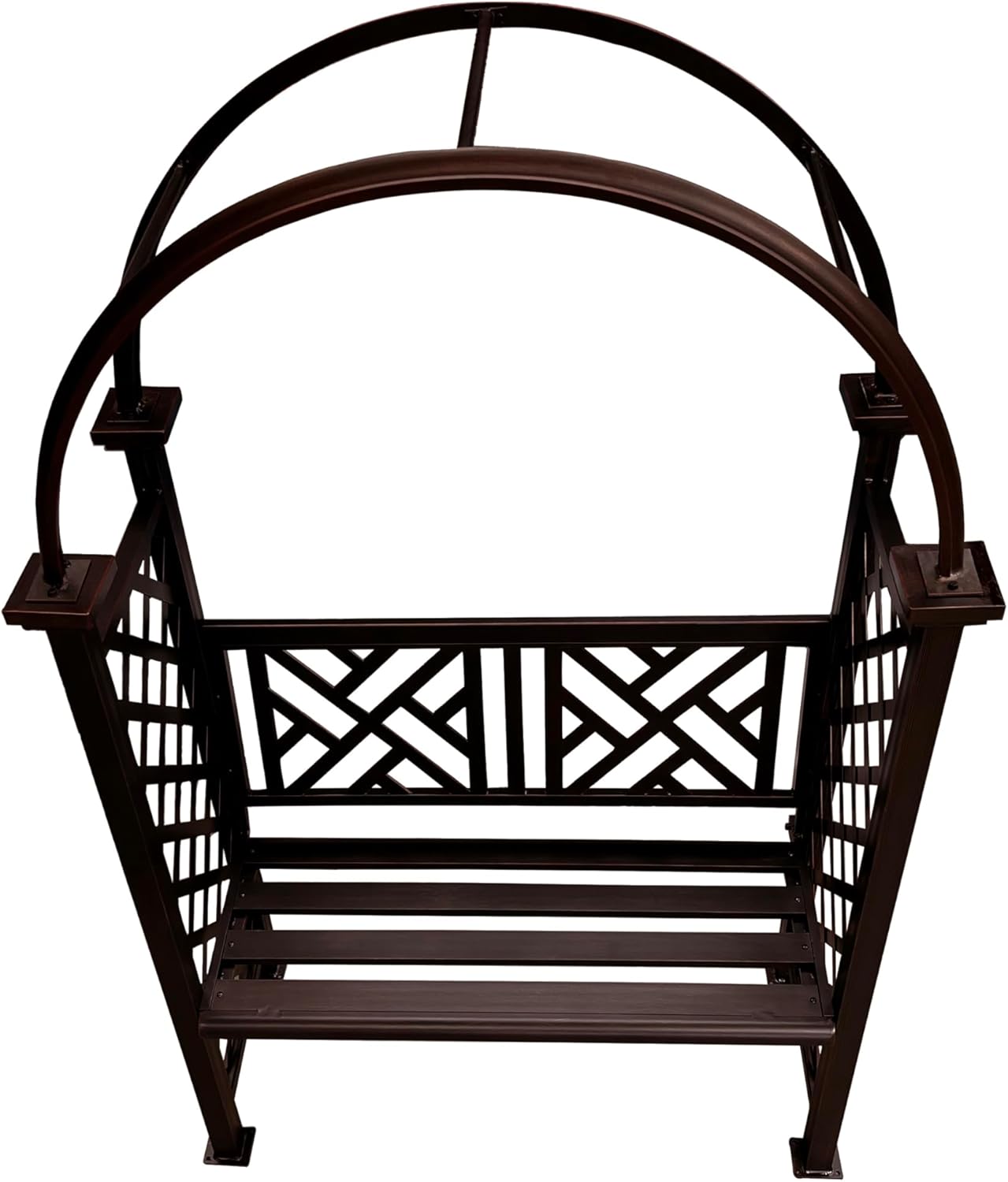 Bronze Aluminum Garden Arbor Arch with 2-Seater Bench