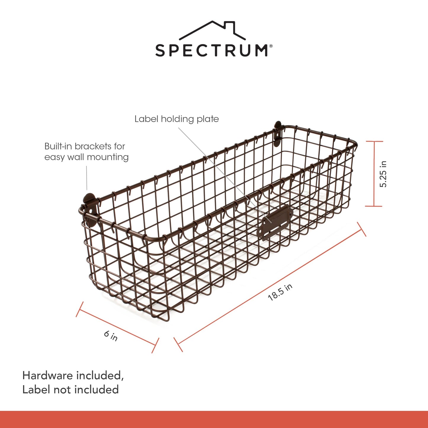 Spectrum Diversified-15924 Vintage Basket, Rustic Farmhouse Kitchen Storage Cabinet & Pantry