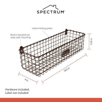 Spectrum Diversified-15924 Vintage Basket, Rustic Farmhouse Kitchen Storage Cabinet & Pantry