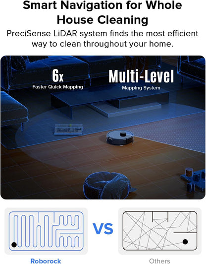 roborock Q7 L5 Robot Vacuum and Mop Combo, 8,000Pa Suction, Upgraded from Q5 Pro, Dual Anti-Tangle System, LiDAR Navigation, Multi-Level Mapping, Self-Charging Robotic Vacuum Cleaner, Black