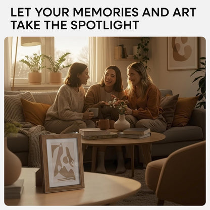 Homeforia 4x6 Picture Frame Wood, High End Natural Oak 4x6 Light Wooden Frames with Mat 3x5 for Photo, 4 x 6 Frame Matted to 3 x 5 Print, 6x4 Wall or Tabletop Frame, Tempered Glass, Wall Kit, Set of 1