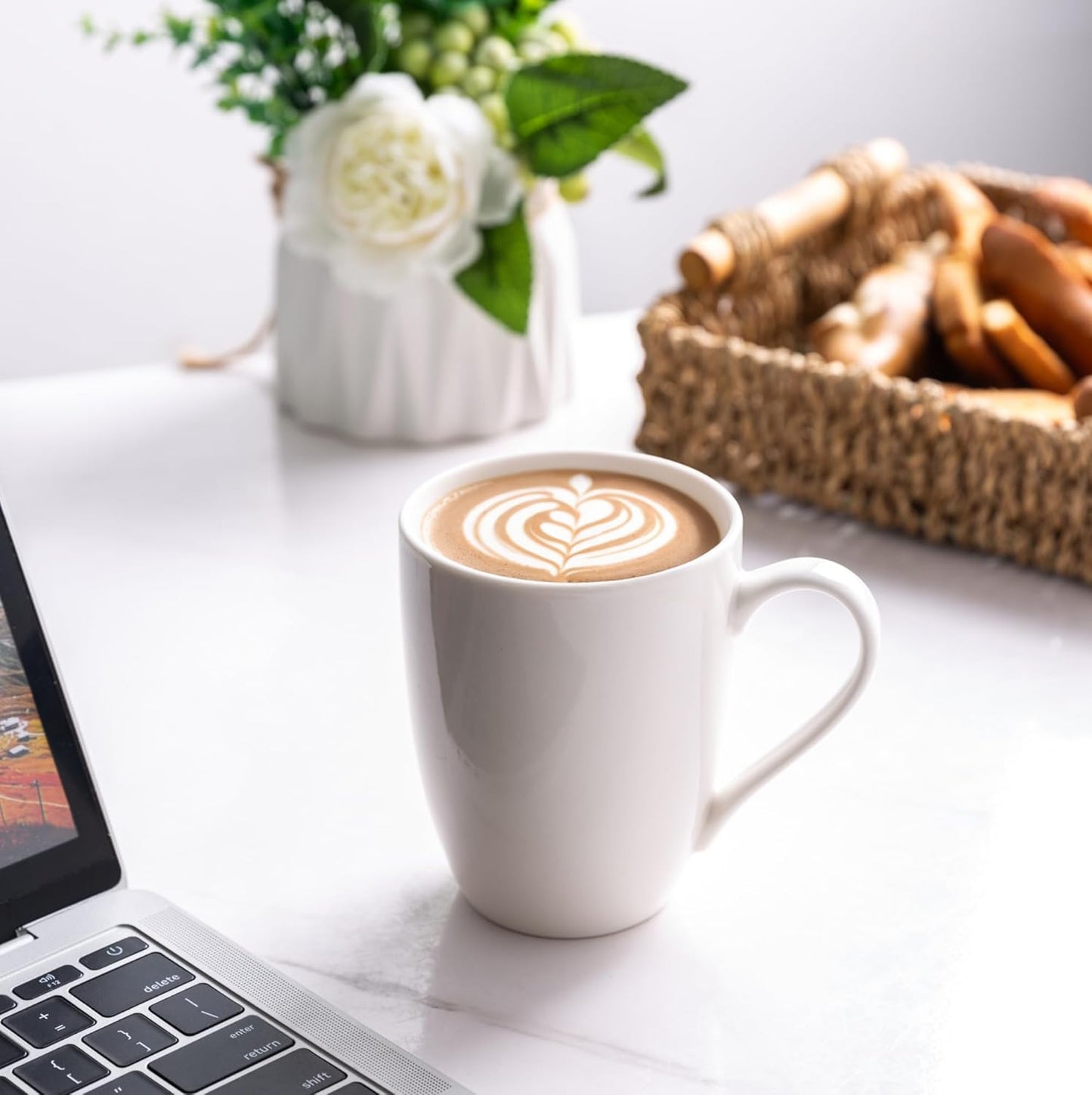 GBHOME 16oz Coffee Mugs Set of 6, Large Ceramic Coffee Mugs for Man, Woman, Dad, Mom, Modern Coffee Mugs Set with handle for Tea/Latte/Cappuccino/Milk/Cocoa. Dishwasher&Microwave Safe,MultiColor