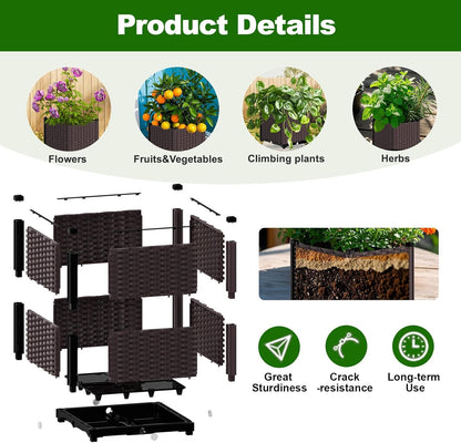 Arch Trellis - 126(L) * 95(H) inch, Raised Garden Bed with Trellis, Suitable for Garden, Balcony, Terrace Decoration, Black