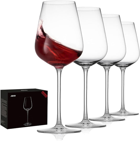 JBHO Hand Blown Italian Style Crystal Bordeaux Wine Glasses - Great Gift Packaging - Red Wine