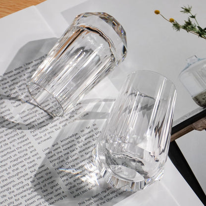 KAMMAK Crystal Whiskey Glasses Set of 2, Handcrafted Shot Glasses Stemless, 3.38oz Hand Blown White Cocktail Glasses, Engagement Gifts for Couples, Women, Men