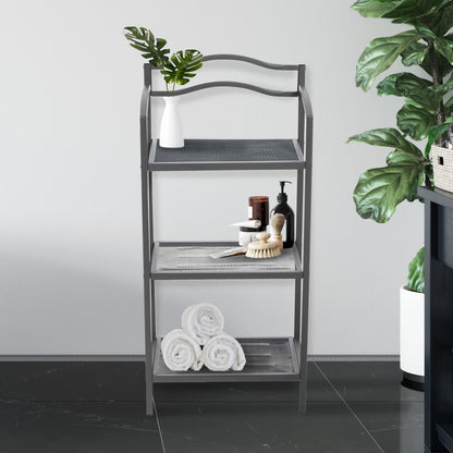Household Essentials 3-Tier Metal Bathroom Storage Shelf, Grey
