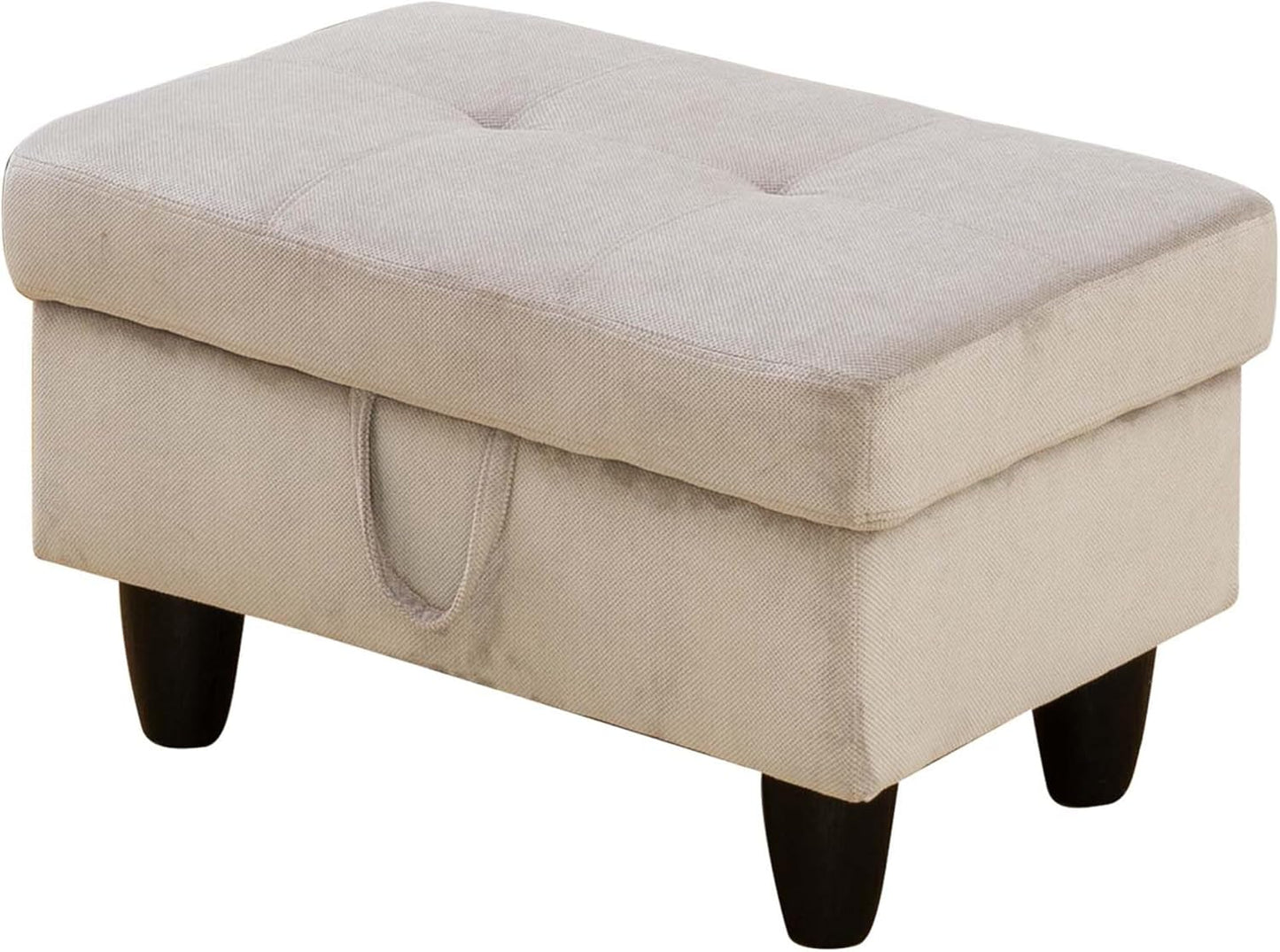Ottoman Rectangular Storage Ottoman Bench, Footrest Stool Footstool with Lid for Living Room, Bedroom, Entryway, Brown, 28.5"x19"x17.5"