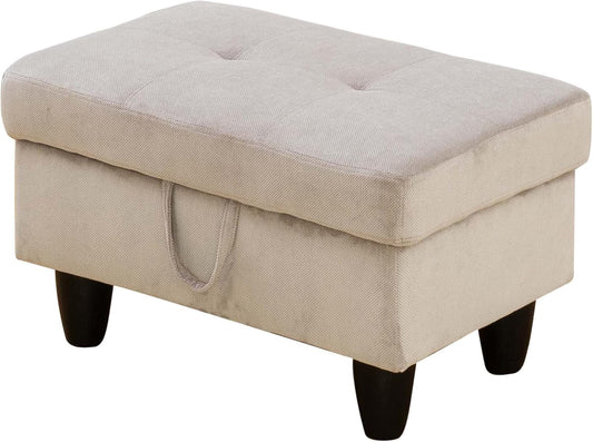 Ottoman Rectangular Storage Ottoman Bench, Footrest Stool Footstool with Lid for Living Room, Bedroom, Entryway, Brown, 28.5"x19"x17.5"