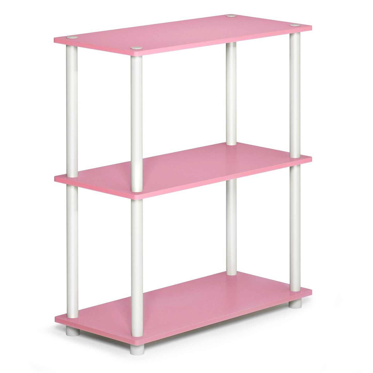 Furinno TURN-N-TUBE Storage Shelves, 3-Tier Book Shelf, Corner Shelf, Toolless Open Shelves, for
