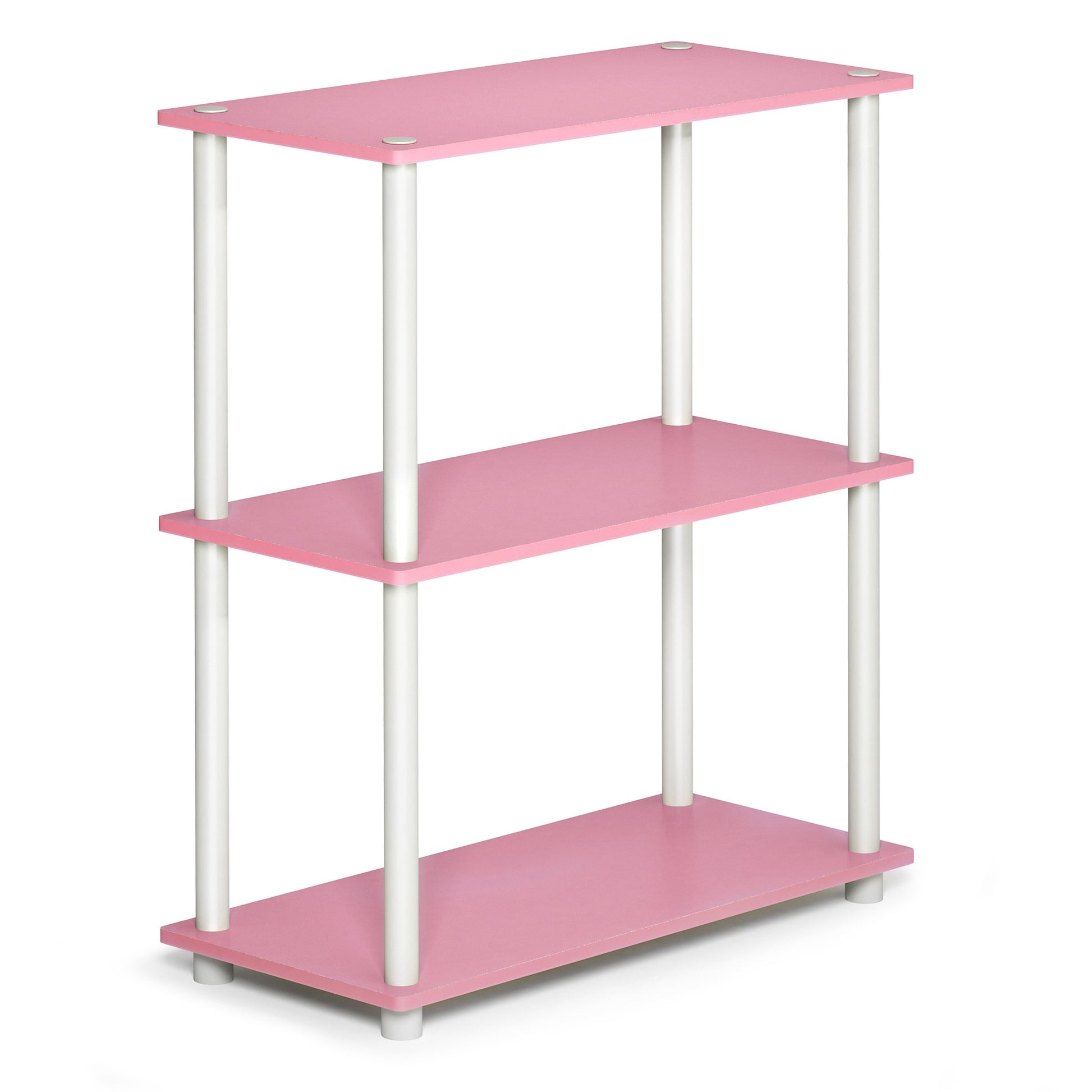 Furinno TURN-N-TUBE Storage Shelves, 3-Tier Book Shelf, Corner Shelf, Toolless Open Shelves, for