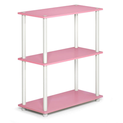 Furinno TURN-N-TUBE Storage Shelves, 3-Tier Book Shelf, Corner Shelf, Toolless Open Shelves, for