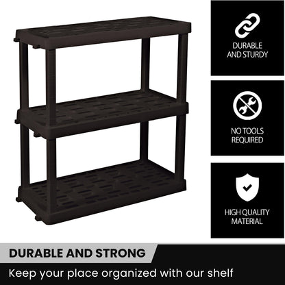Oskar Heavy Duty Plastic Storage Shelves- for Garage, Kitchen, Bathroom Basement Kids Room