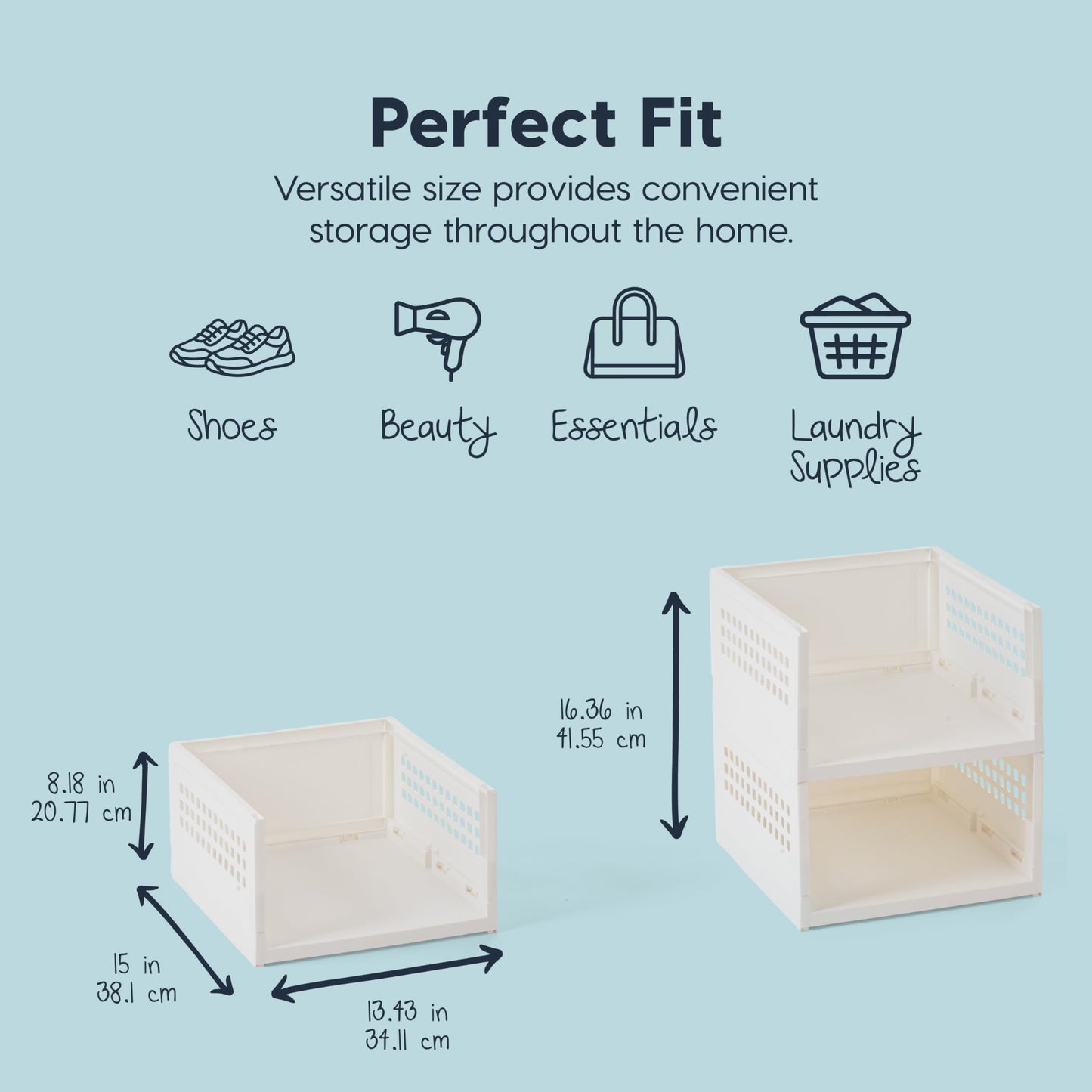 IRIS USA Modular Storage Organizer, 2 Pack, Made in USA, Collapsible