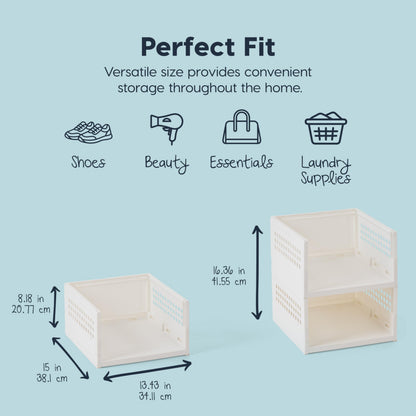 IRIS USA Modular Storage Organizer, 2 Pack, Made in USA, Collapsible