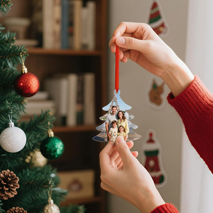 Personalized Photo Christmas Ornaments Double-Sided Metal Custom Picture Christmas Ornament 2024, Customized Xmas Tree Decorations Memorial Gifts for Kids Couples Family Friends Pet