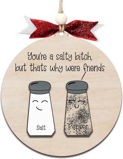 Funny Christmas Ornaments 2024 - Unique Wooden Ornaments for Tree, Gag Gifts for Men, Women, Friends, Adults