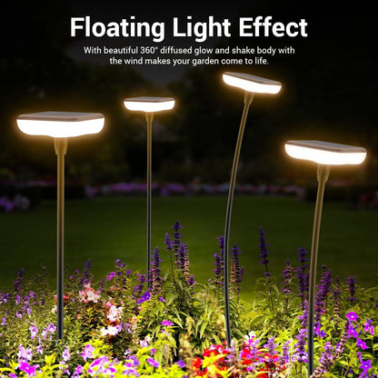 Solar Pathway Lights Outdoor 6 Pack Solar Powered Garden Lights 12H Long Lasting Auto On/Off Solar Swaying Light IP65 Waterproof for Planter Flowers Landscape Lighting Decoration Warm White
