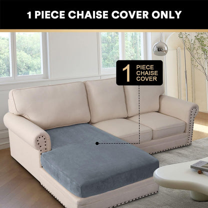 PrinceDeco Velvet Couch Cover for Dogs, Washable L Shaped Couch Cover, 1 Piece, Stone Blue