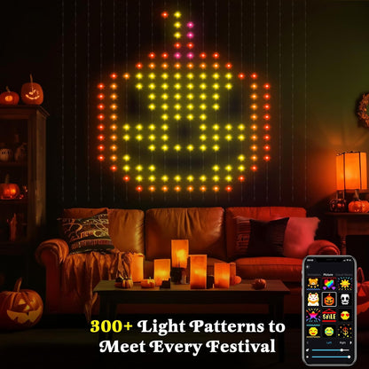 Smart Curtain Lights 400 LED, Color Changing LED Curtain Lights 6.6 * 6.6 FT, Dynamic DIY Fairy String Light Curtains for Bedroom Backdrop Party Indoor Outdoor Decor (APP +Remote Control)