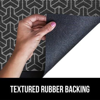 GORILLA GRIP 100% Waterproof All-Season WeatherMax Doormat, 72x24, US Designed Natural Rubber, Stain and Fade Resistant, Low Profile Indoor Outdoor Door Mats, Easy Clean Patio Mat, Slate Geometric