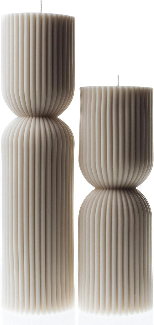 LAWA Hourglass Pillar Candle - Large Beautiful Handmade Pillar Scented Soy Wax Elegant Bubble