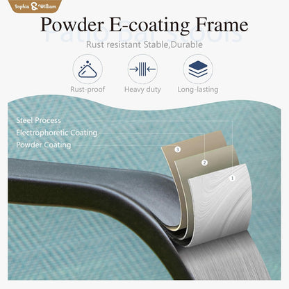 Sophia & William Outdoor Bar Set, Patio Bar Table and Chairs Set, Bar Height Patio Set - 4 x Swivel Bar Chairs(Baby-Blue), 1 x Rectangular Bar Table(Black)