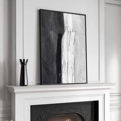 Framed Black and White Abstract Canvas Wall Art, Modern Art Prints Paintings Artwork for Walls, Minimalist Abstract Pictures for Living Room Dining Room Bedroom Office Bathroom Wall Decor 24x36 In