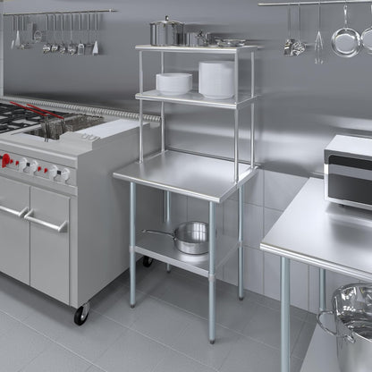 AmGood Double OverShelf Stainless Steel NSF - Many (30" Long x 14" Deep)