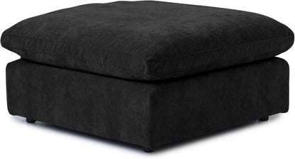 JACH Modular Ottoman Seater for Living Room, Cushion Covers Removable, Minimalist Comfy Footstool, Breathable Ottoman for Living Room Apartment (Black)