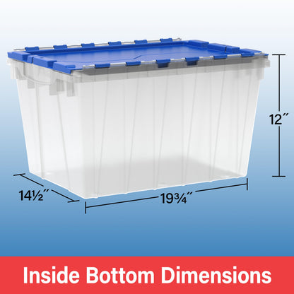 Akro-Mils KeepBox 12 Gallon Storage Container, Nesting and Stackable Plastic Storage Box with Lid