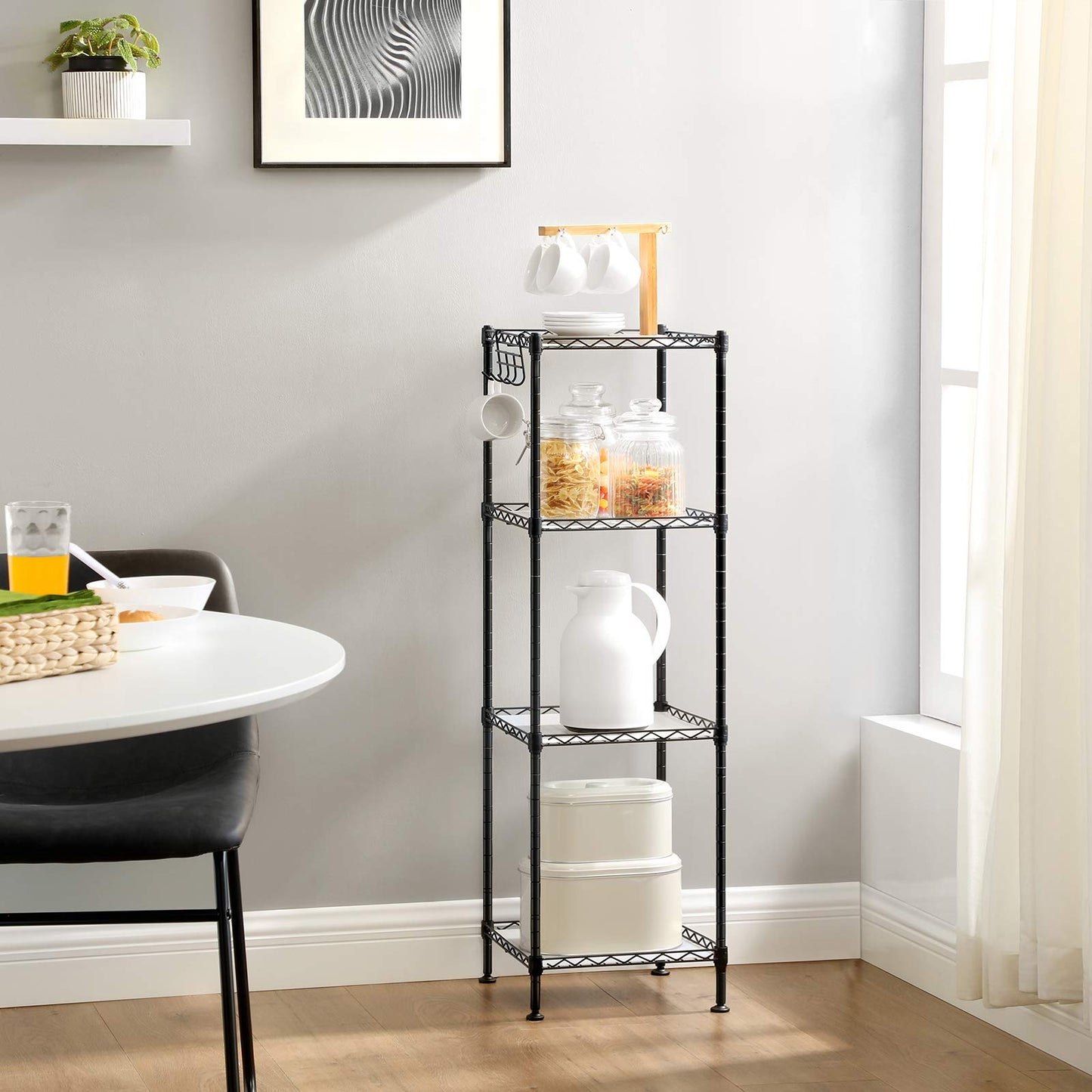 SONGMICS Storage Shelf, Bathroom Shelf for Small Space, 4 Tier