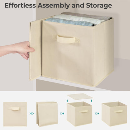 STORAGEIDEAS 11 Inch Fabric Storage Cubes, Sturdy Foldable Storage Bins, Heavy Duty Cube Organizer