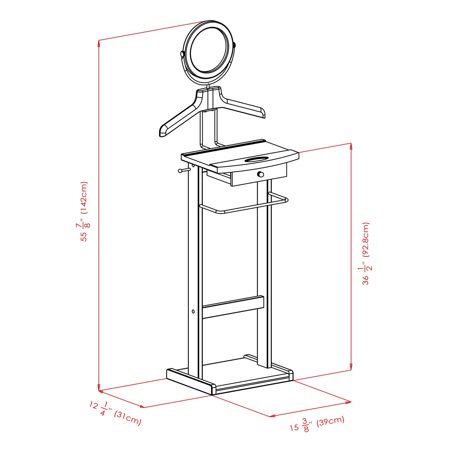 Winsome Wood Valet Stand With Wood Base, Dark Espresso (92155)