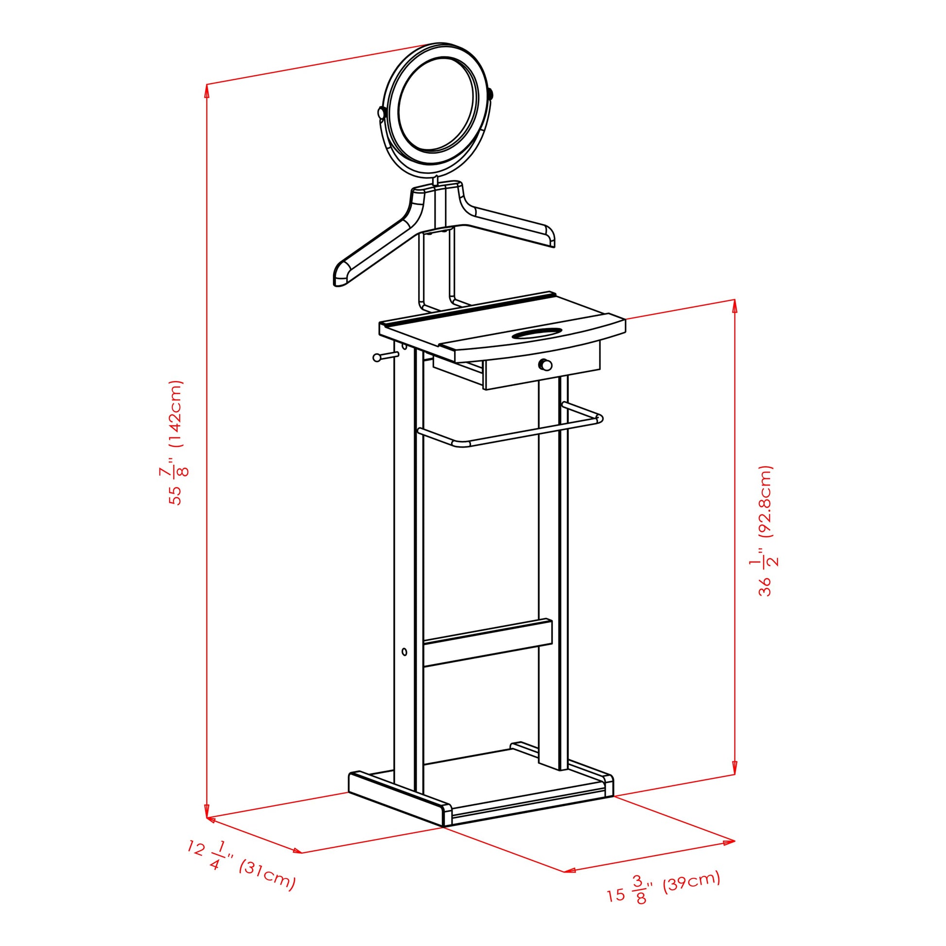 Winsome Wood Valet Stand With Wood Base, Dark Espresso (92155)