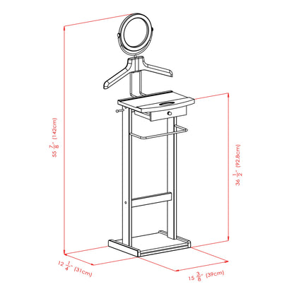 Winsome Wood Valet Stand With Wood Base, Dark Espresso (92155)