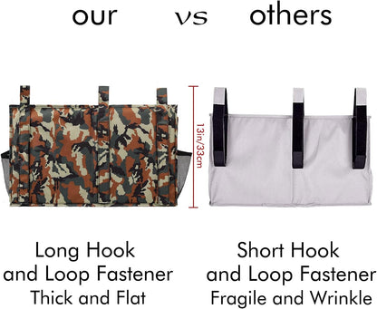 Surblue Bedside Caddy Hanging Organizer Storage Bag Pocket for Bunk, Hospital, College Dorm Rooms, Baby Bed Rails, Camp - 8 Pockets (Large, Jungle)