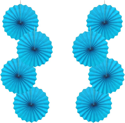 Blue Hanging Paper Fans,Blueaccessories Paper Decorations for Party,Blue Harmony Classroom Decorations,Party Decorations for Boys 12in Hanging Paper Fans 30 Color DIY Set (Sky Blue)
