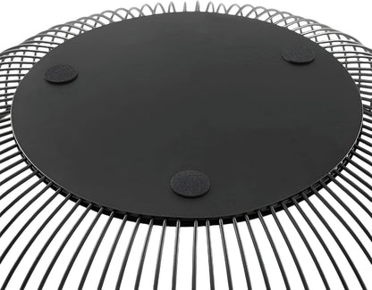 Fruit Bowl for Kitchen Counter, Black Wire Fruit Bowl, Metal Countertop Fruit Basket, 11 Inches Round Holder for Lemon, Banana, Candy, Snack in Office (Round C)