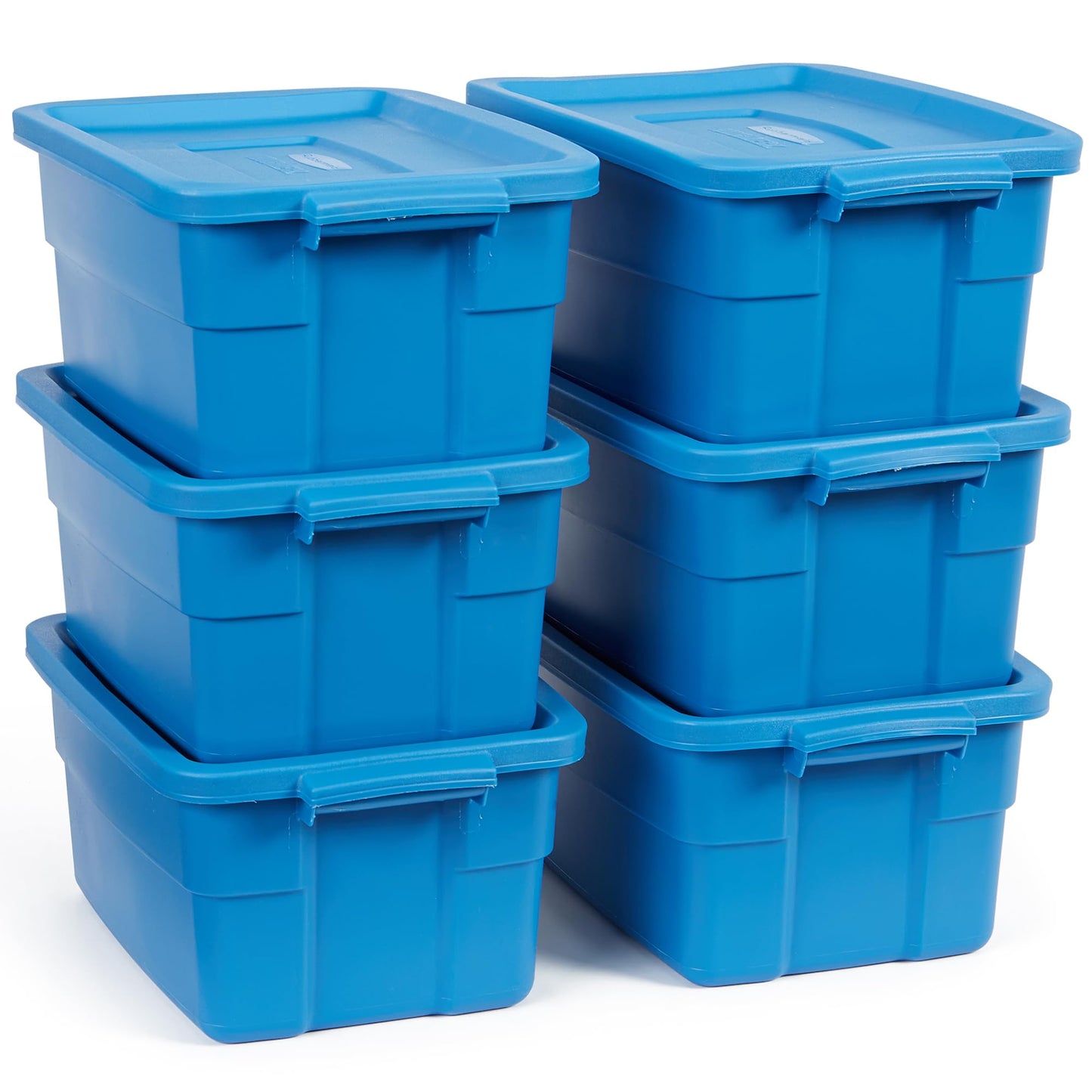 Rubbermaid Roughneck️ 3 Gallon Storage Totes, Pack of 6, Durable Stackable Storage Containers with
