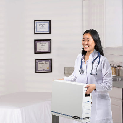 Bankers Box 12-Pack X-Ray File Storage Boxes, Secure Tab-Lock Closure