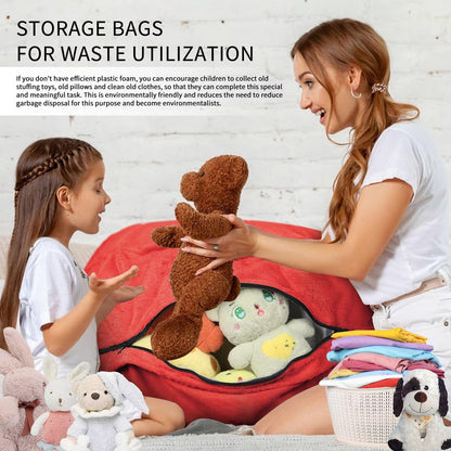 Bean Bag Chair for Adults 6FT,Soft Removable Cover for Teens/Girls Bedroom,Fluffy Giant Round Floor Beanbag Lounger Chairs (No Filler,Big Red)