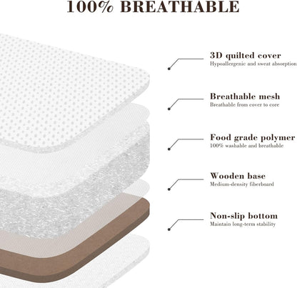 ANGELBLISS Baby Bassinet, Bedside Sleeper, Easy Folding Bedside Crib with Breathable & Washable Mattress Baby Bed, 6-Level Adjustable Portable Bassinets for Safe Co-Sleeping for Newborn Infant