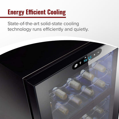 Wine Enthusiast 32-Bottle Dual Zone MAX Compressor Wine Cooler – Freestanding Mini Fridge with Digital Touchscreen, LED Display, Split Storage for Red & White Wines, Matte Black Refrigerator Home Bar
