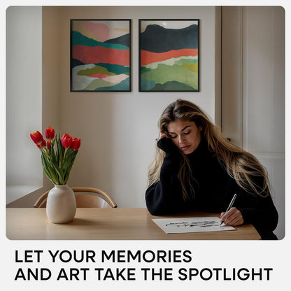 Homeforia 14x17 Picture Frame Black, High End Metal 14 x 17 Poster Frames with Mat 11 x 14 for Photo, 14x17 Black Frame Matted to 11x14 inch Print, 17x14 Thin Frame, Tempered Glass, Wall Kit, Set of 1